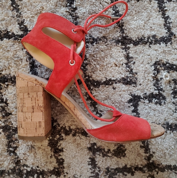 Guess Suede Lace-Up Heeled Sandals size 7 - Picture 3 of 9